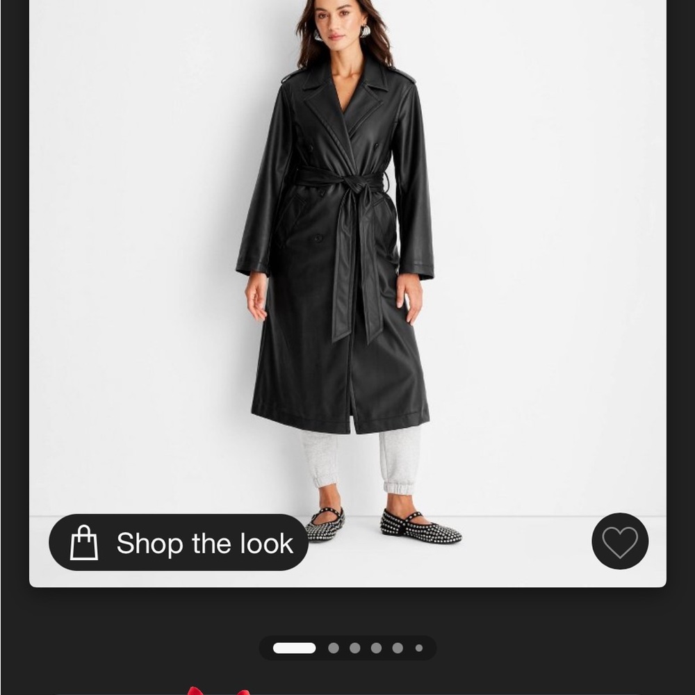 Women’s Faux Leather Trench Coat from A New Day Target